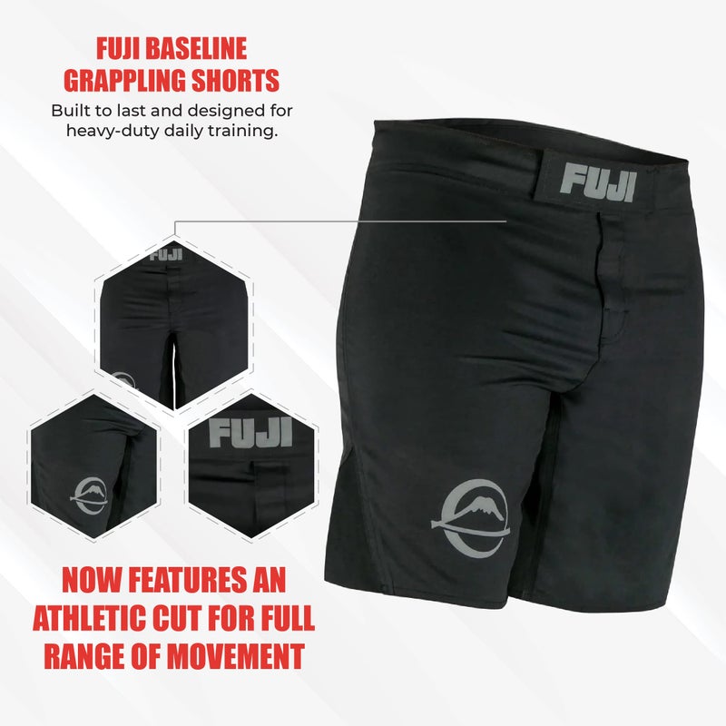FUJI Baseline Grappling & Fight Shorts for MMA, Judo, Jiu-Jitsu, BJJ and more, Black, Size 36 - Image 4